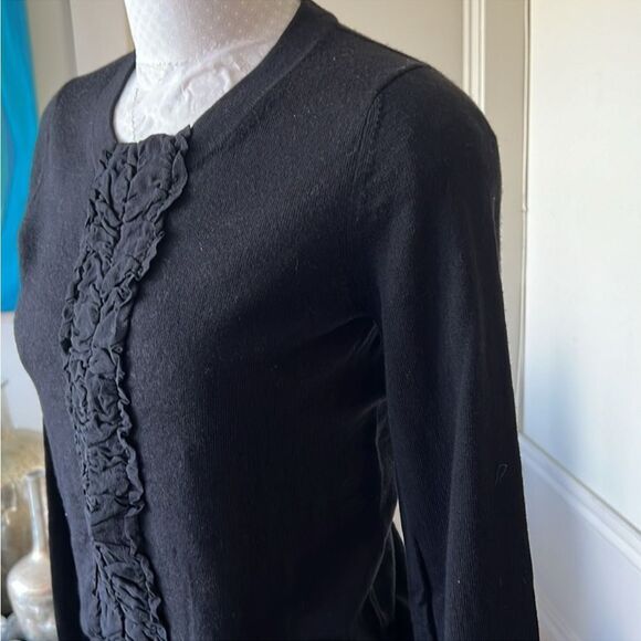 Banana Republic Extra Fine Italian Merino Ruffle Front Cardigan Sweater! - Picture 5 of 7